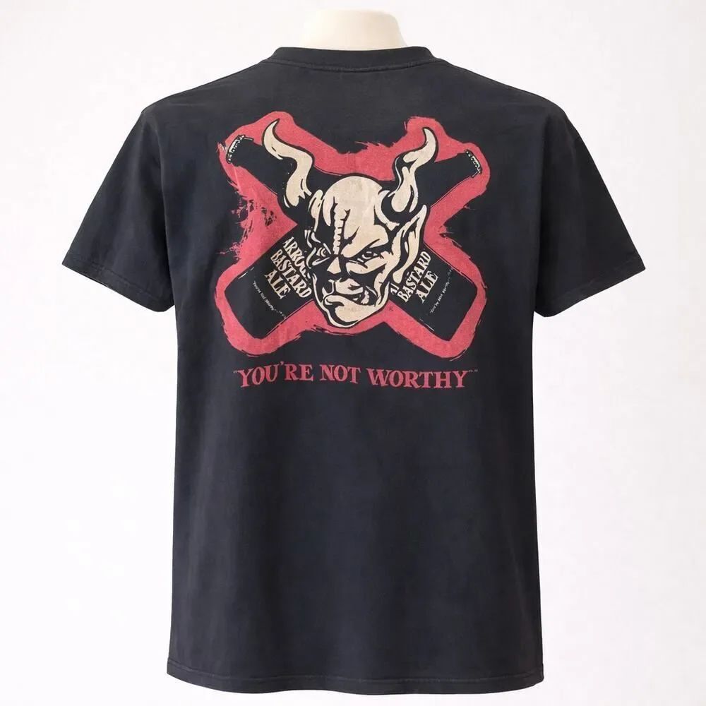 VTG Arrogant Bastard Ale Beer Advertising You’re Not Worthy Shirt Large